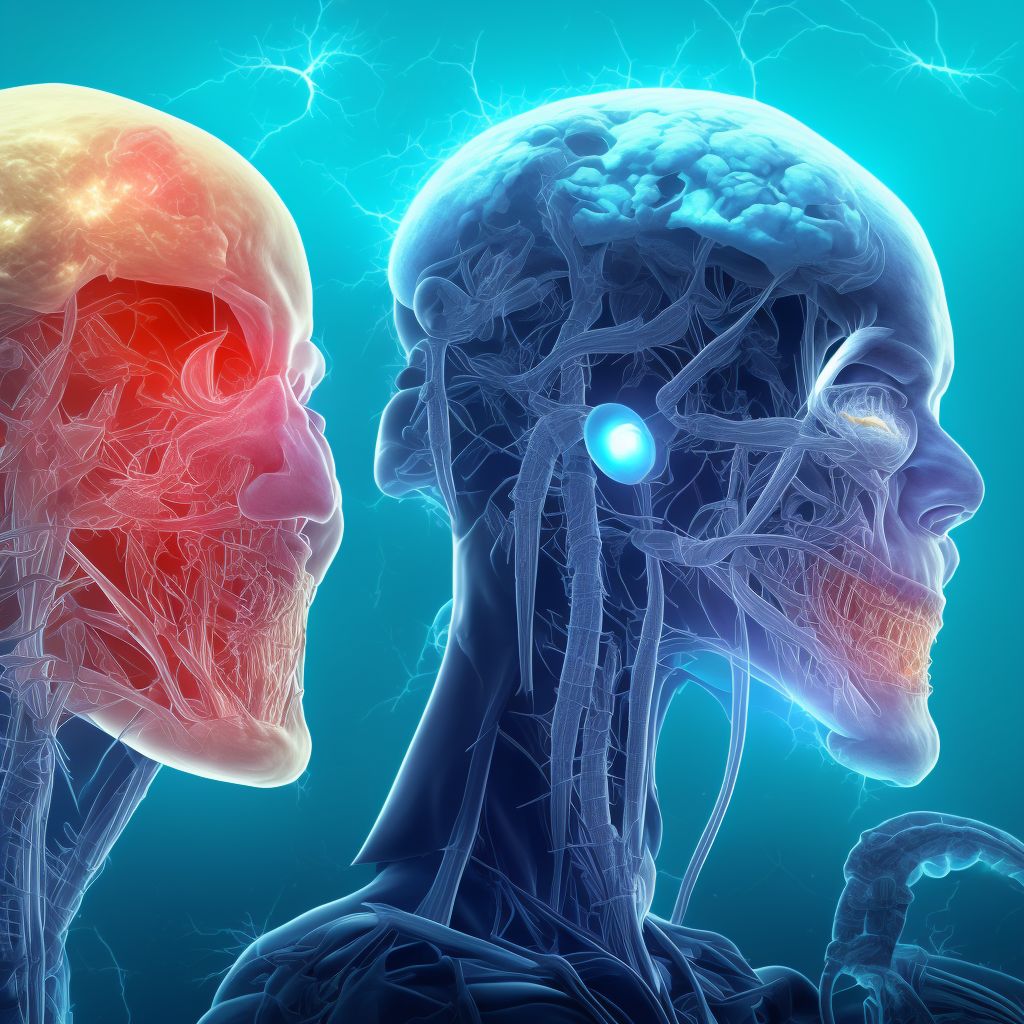 Injury of trigeminal nerve, right side, initial encounter digital illustration