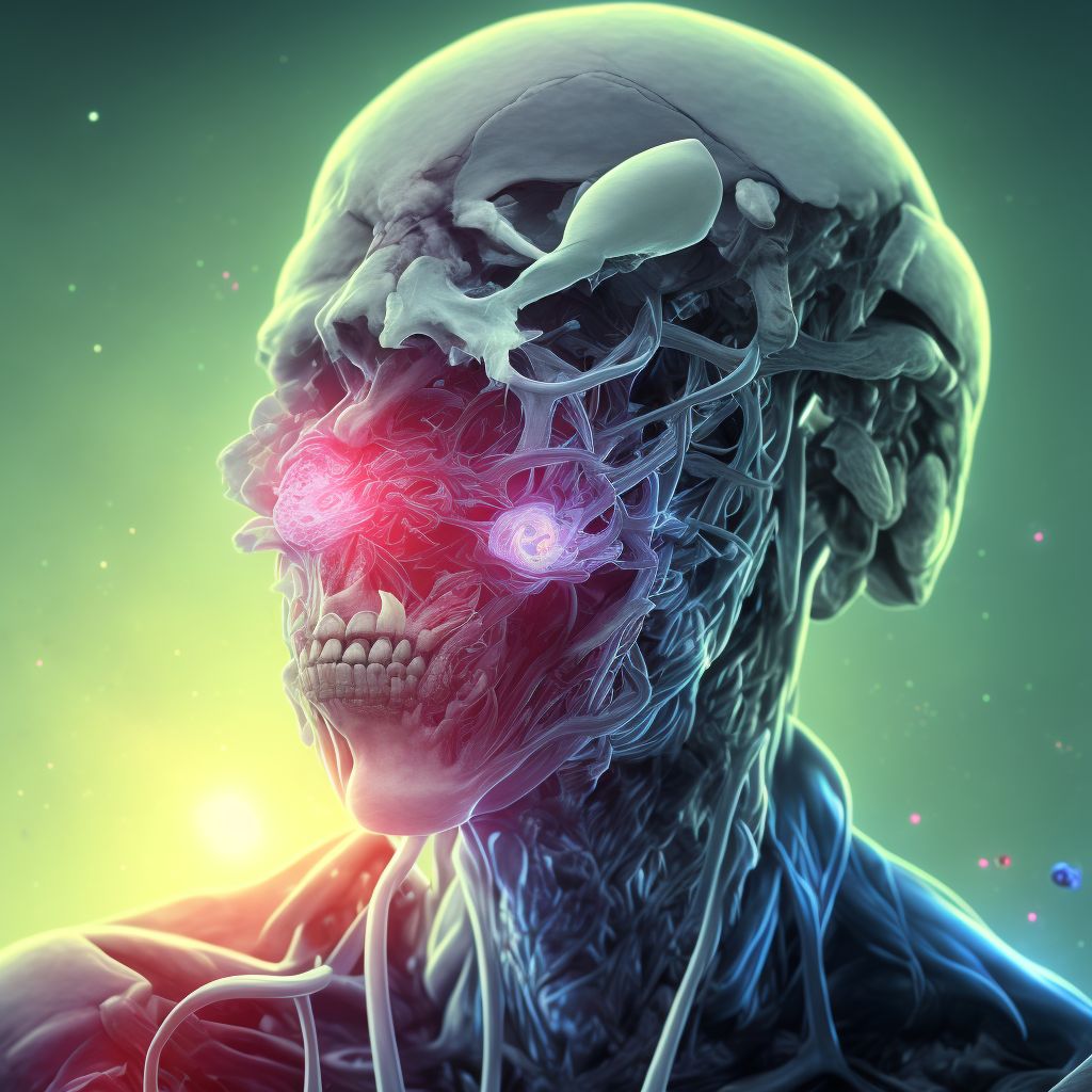 Injury of trigeminal nerve, left side, subsequent encounter digital illustration