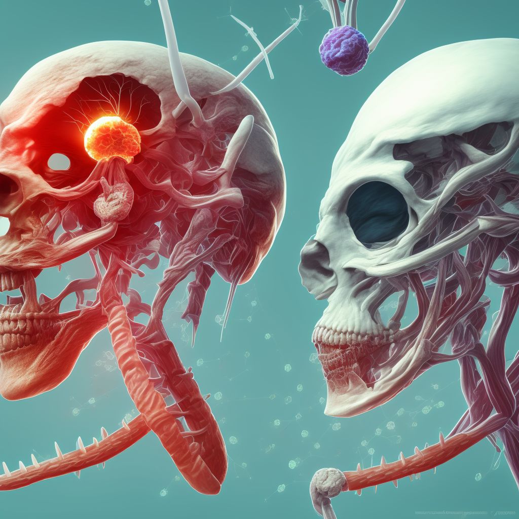 Injury of trigeminal nerve, left side, sequela digital illustration