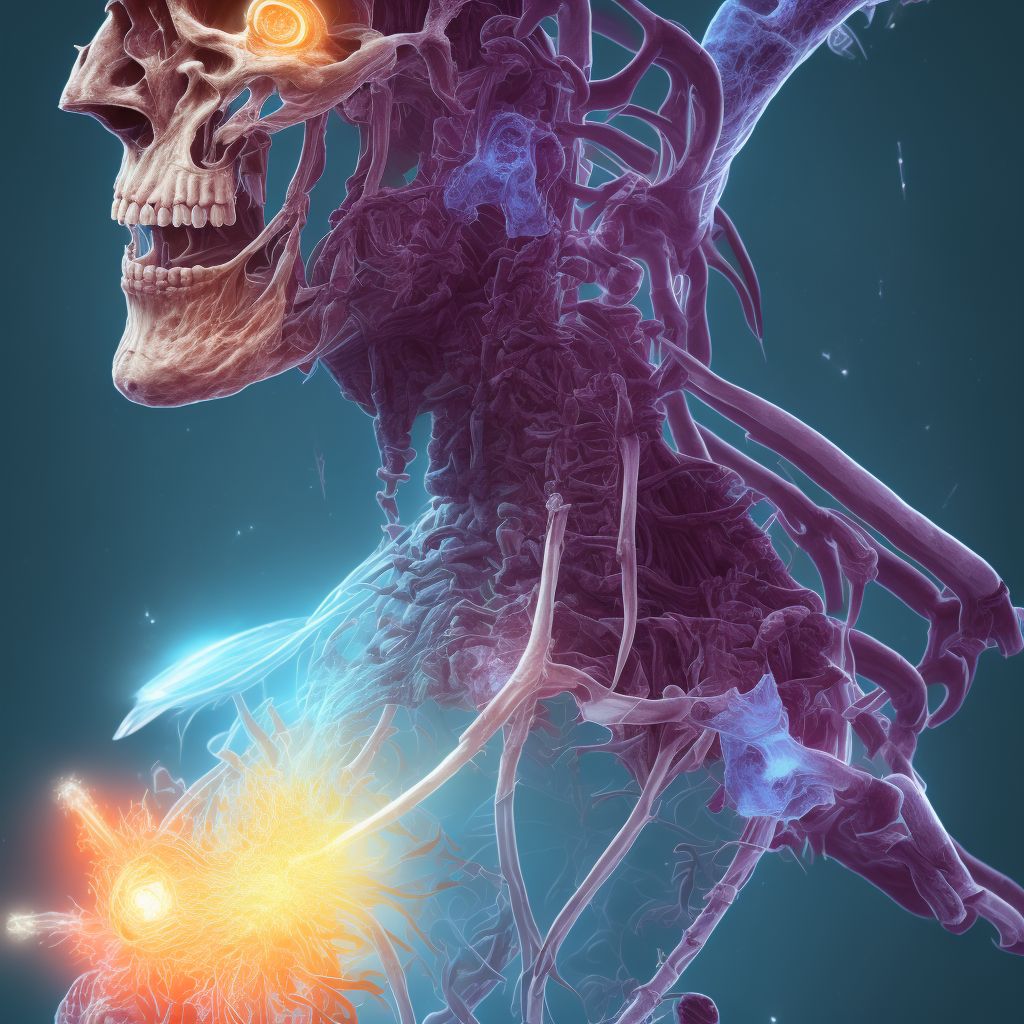 Injury of abducent nerve, left side, subsequent encounter digital illustration