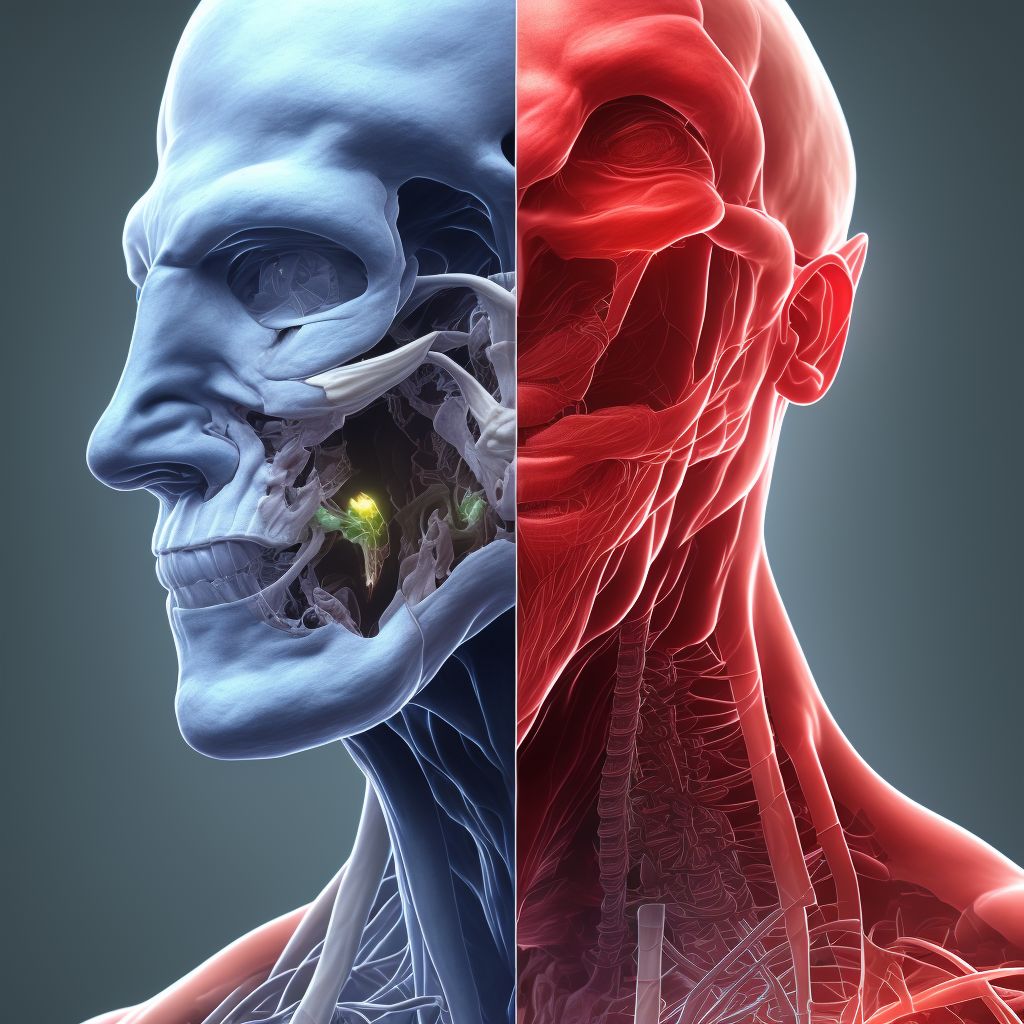 Injury of facial nerve, unspecified side, initial encounter digital illustration