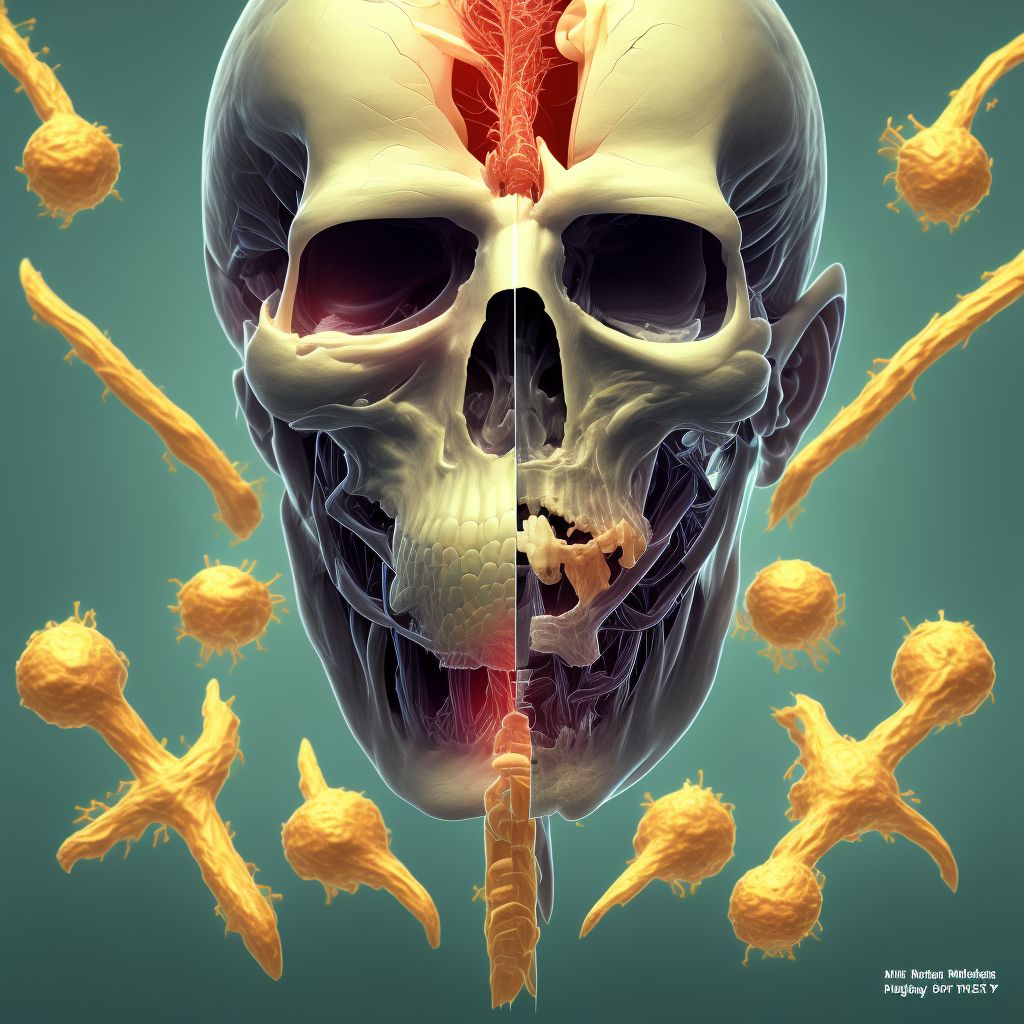 Injury of facial nerve, right side, sequela digital illustration