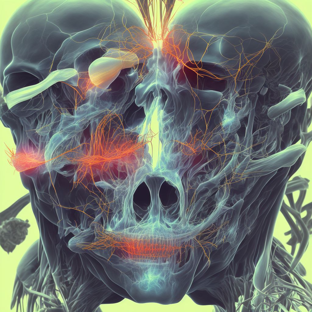 Injury of facial nerve, left side, initial encounter digital illustration