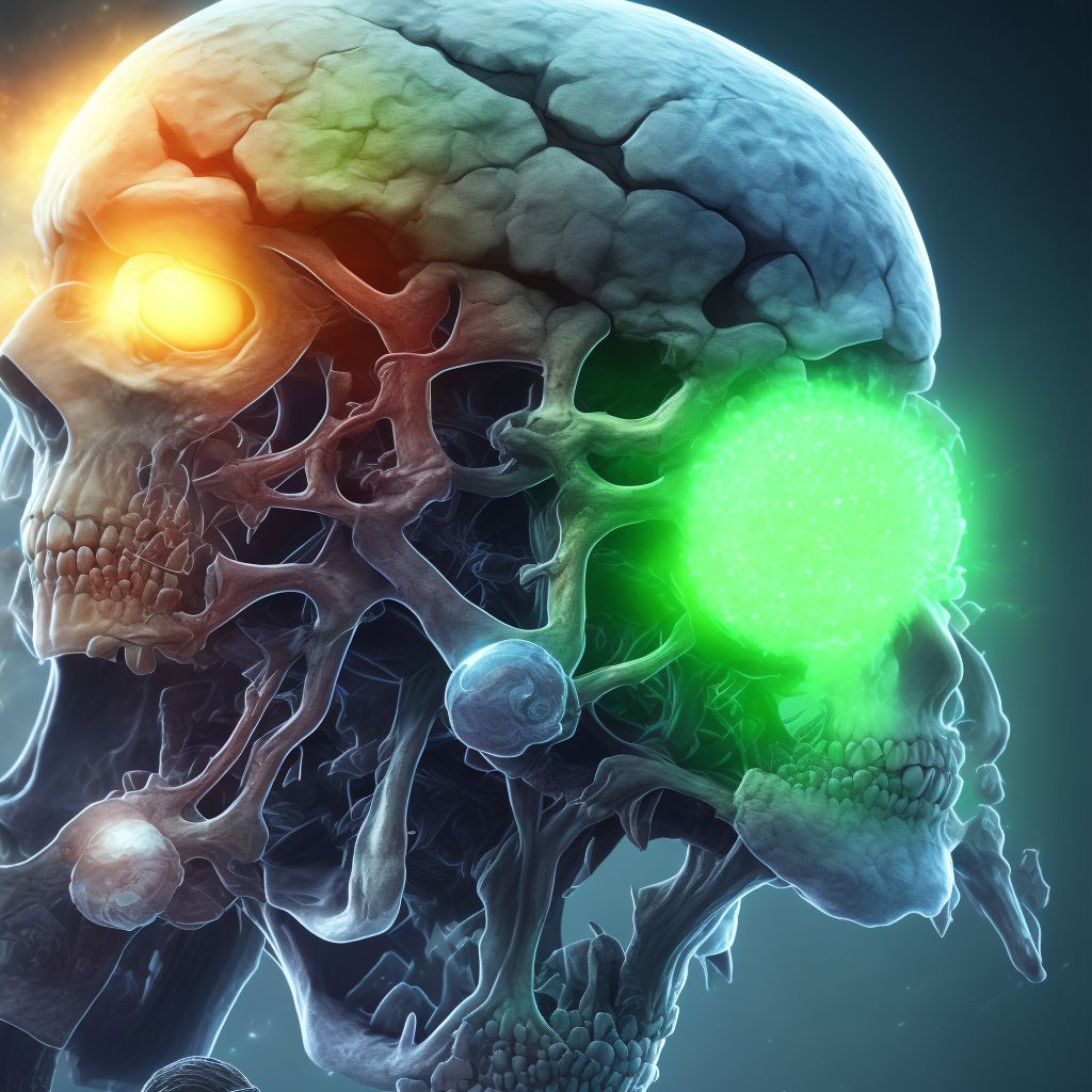 Injury of other cranial nerves, right side, subsequent encounter digital illustration