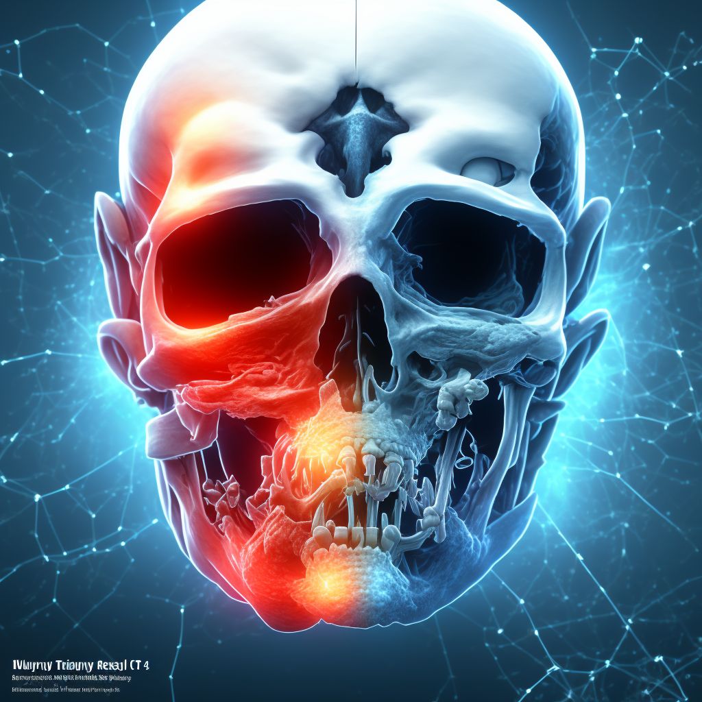 Injury of other cranial nerves, left side, subsequent encounter digital illustration