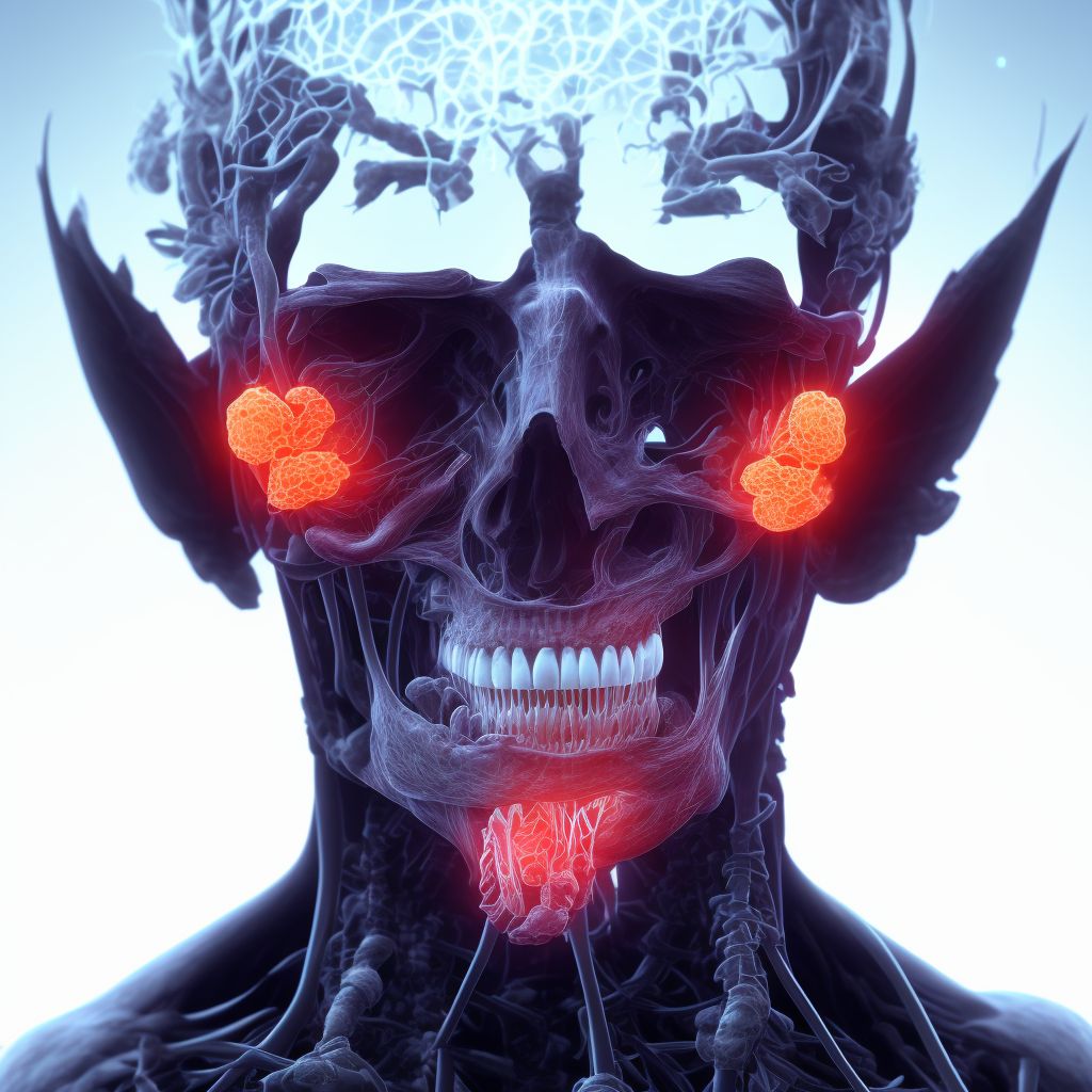 Injury of unspecified cranial nerve, sequela digital illustration