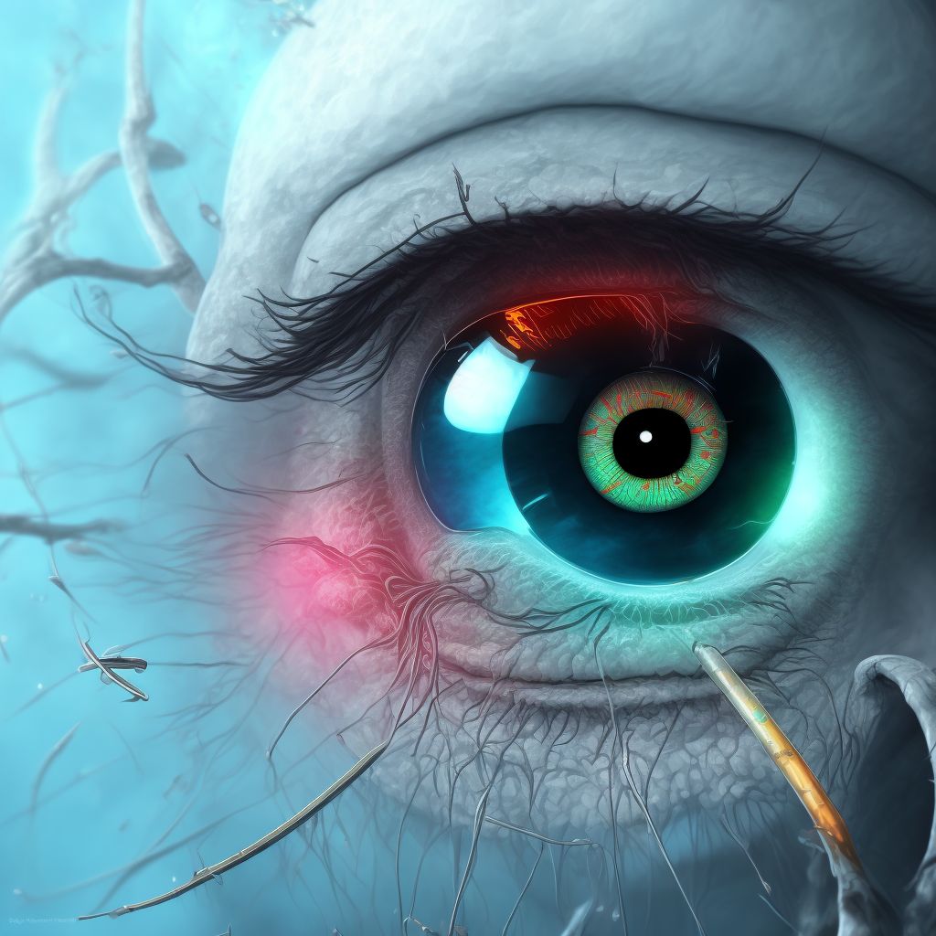 Injury of conjunctiva and corneal abrasion without foreign body, right eye, initial encounter digital illustration