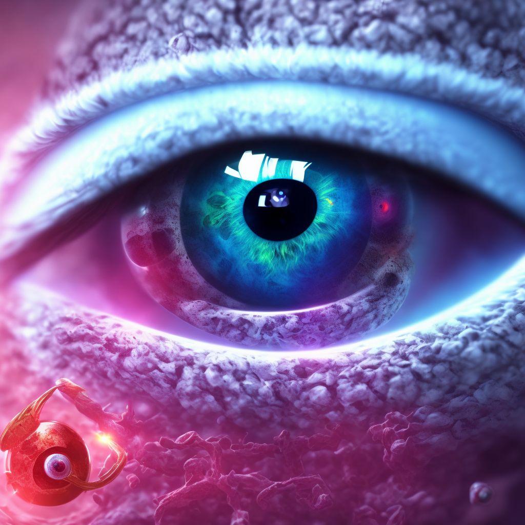 Contusion of eyeball and orbital tissues, right eye, subsequent encounter digital illustration