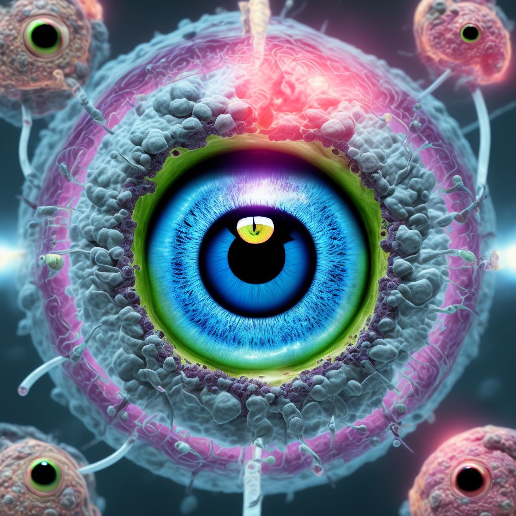 Contusion of eyeball and orbital tissues, right eye, sequela digital illustration