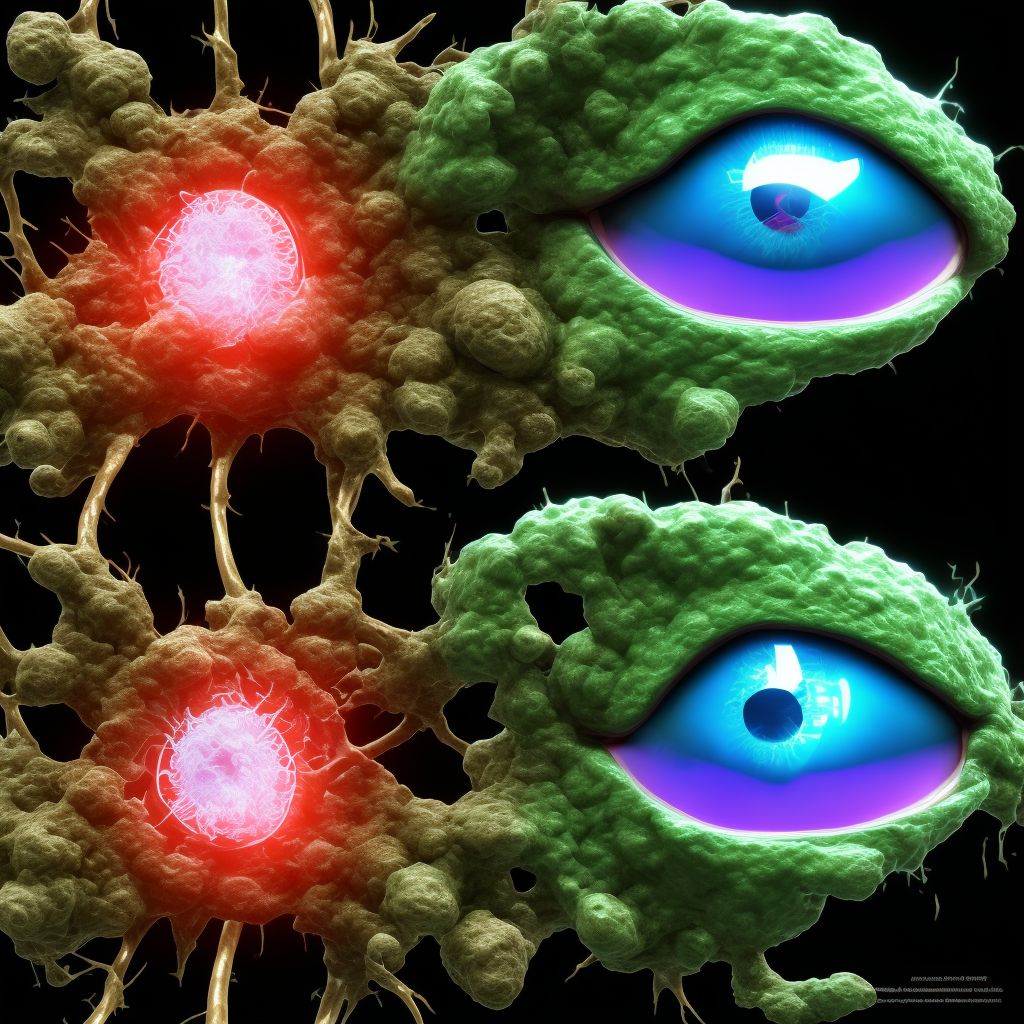 Ocular laceration and rupture with prolapse or loss of intraocular tissue, unspecified eye, sequela digital illustration