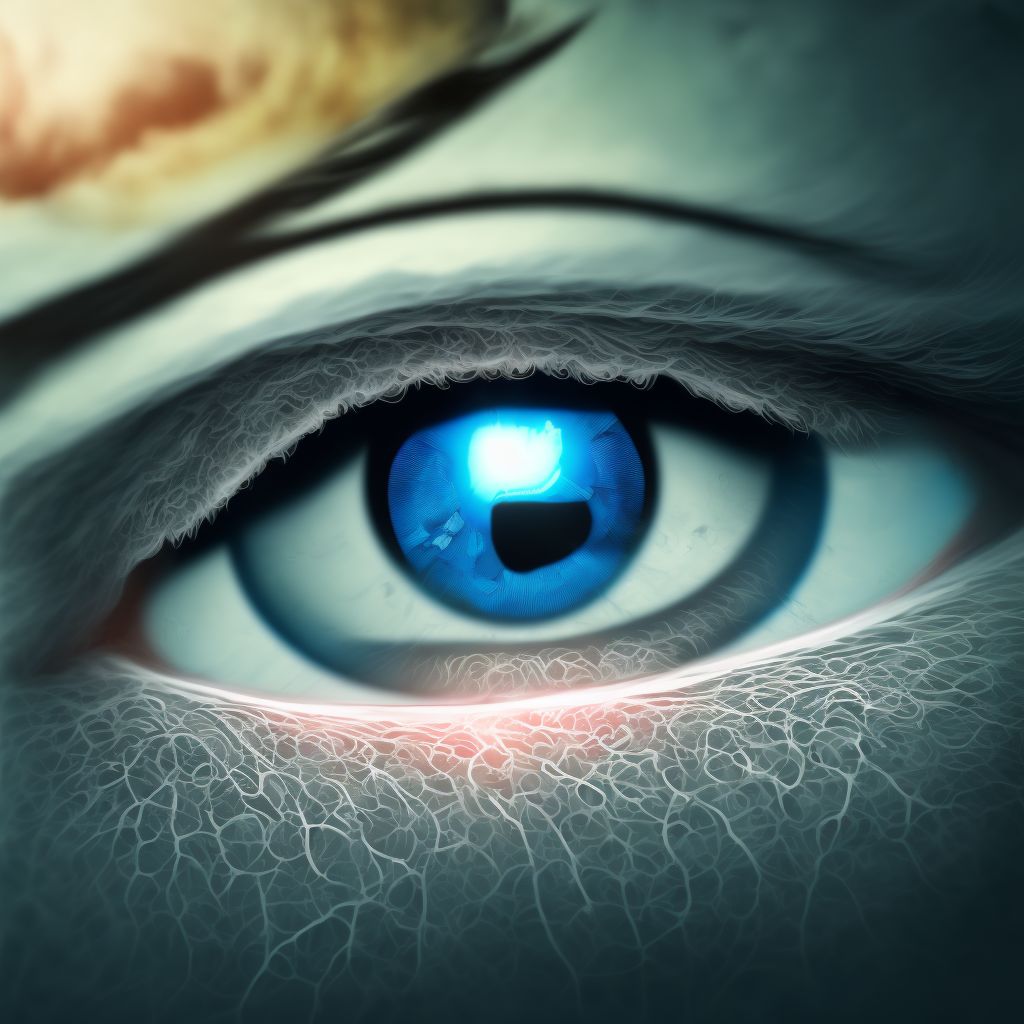 Ocular laceration without prolapse or loss of intraocular tissue, left eye, initial encounter digital illustration