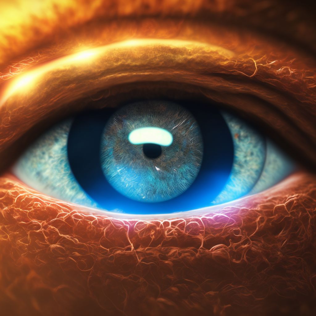 Ocular laceration without prolapse or loss of intraocular tissue, left eye, subsequent encounter digital illustration