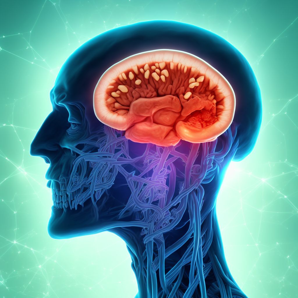 Traumatic cerebral edema with loss of consciousness of 30 minutes or less, initial encounter digital illustration