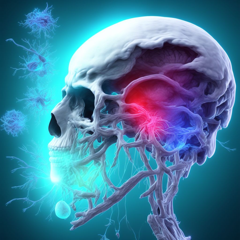 Traumatic cerebral edema with loss of consciousness greater than 24 hours without return to pre-existing conscious level with patient surviving, sequela digital illustration