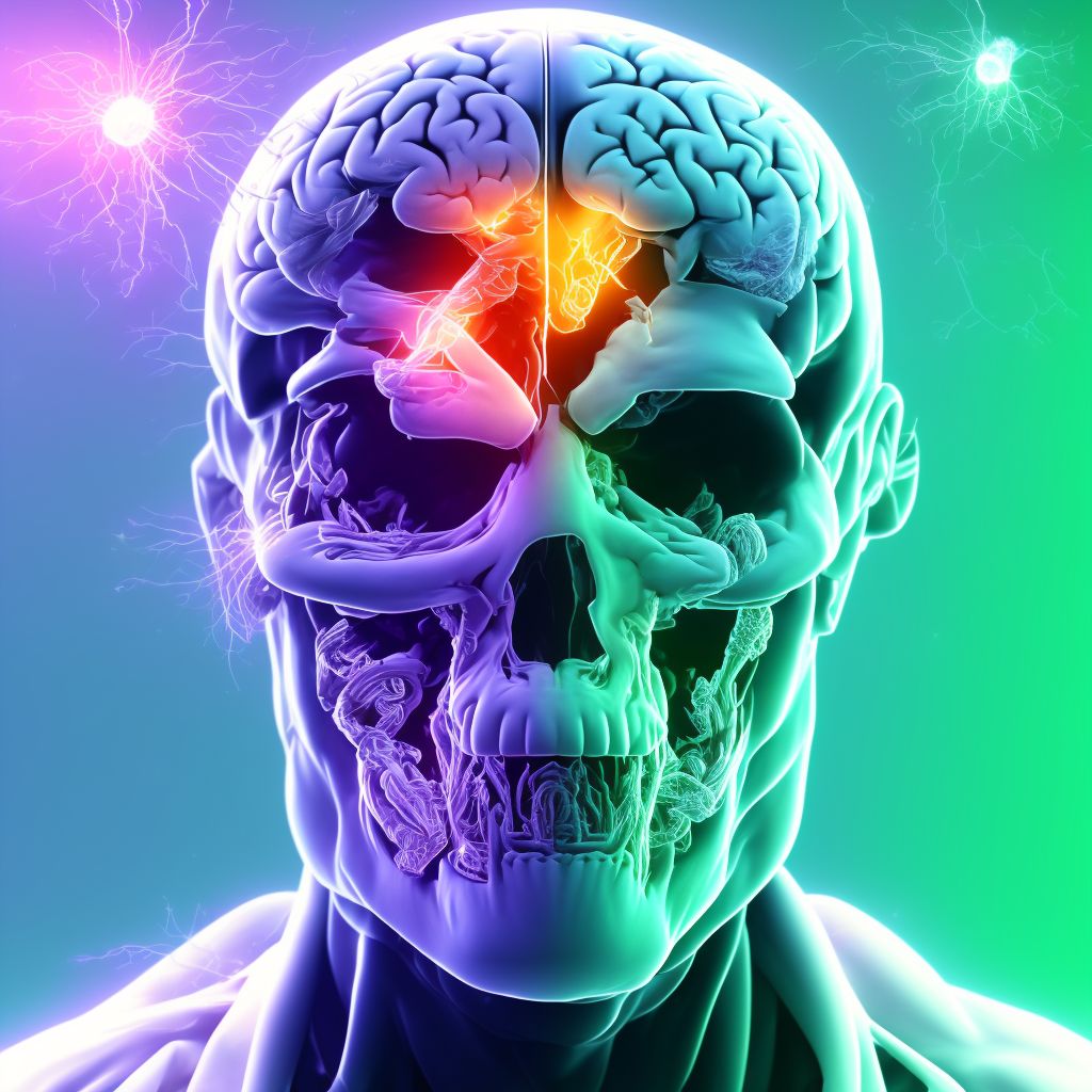 Diffuse traumatic brain injury without loss of consciousness, initial encounter digital illustration