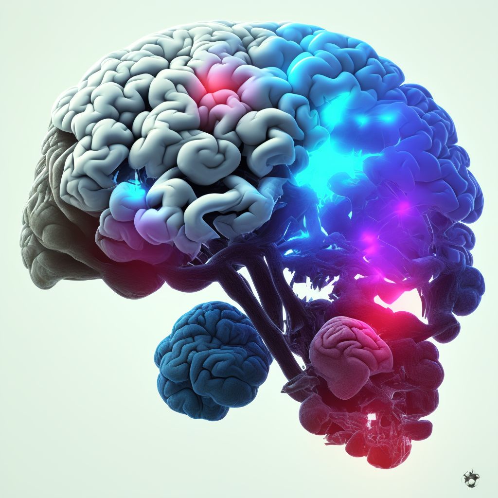 Diffuse traumatic brain injury without loss of consciousness, sequela digital illustration