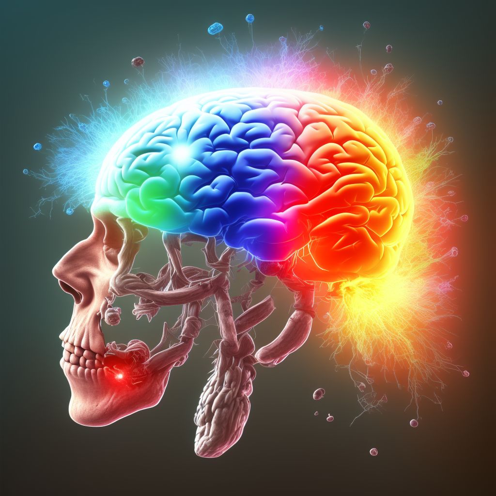 Diffuse traumatic brain injury with loss of consciousness of 30 minutes or less, initial encounter digital illustration