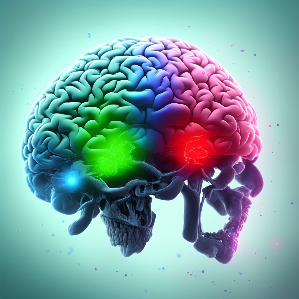 Diffuse traumatic brain injury with loss of consciousness of 30 minutes or less, subsequent encounter digital illustration