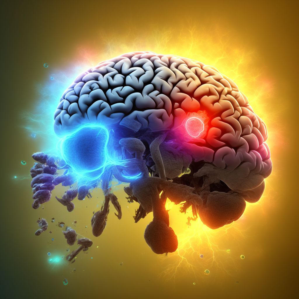 Diffuse traumatic brain injury with loss of consciousness of 30 minutes or less, sequela digital illustration