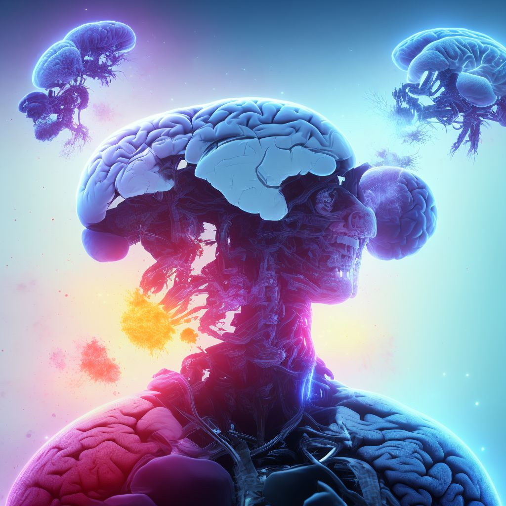 Diffuse traumatic brain injury with loss of consciousness of 31 minutes to 59 minutes, initial encounter digital illustration