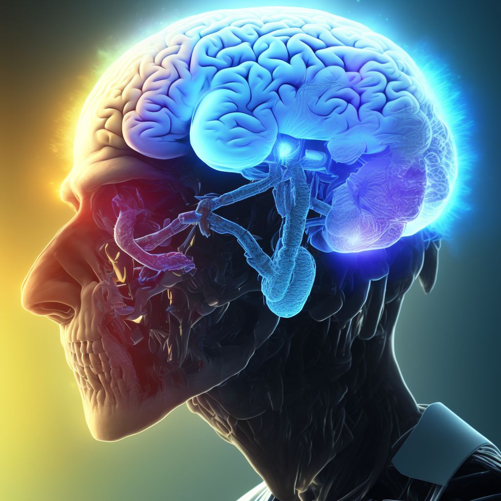 Diffuse traumatic brain injury with loss of consciousness of 1 hour to 5 hours 59 minutes, subsequent encounter digital illustration