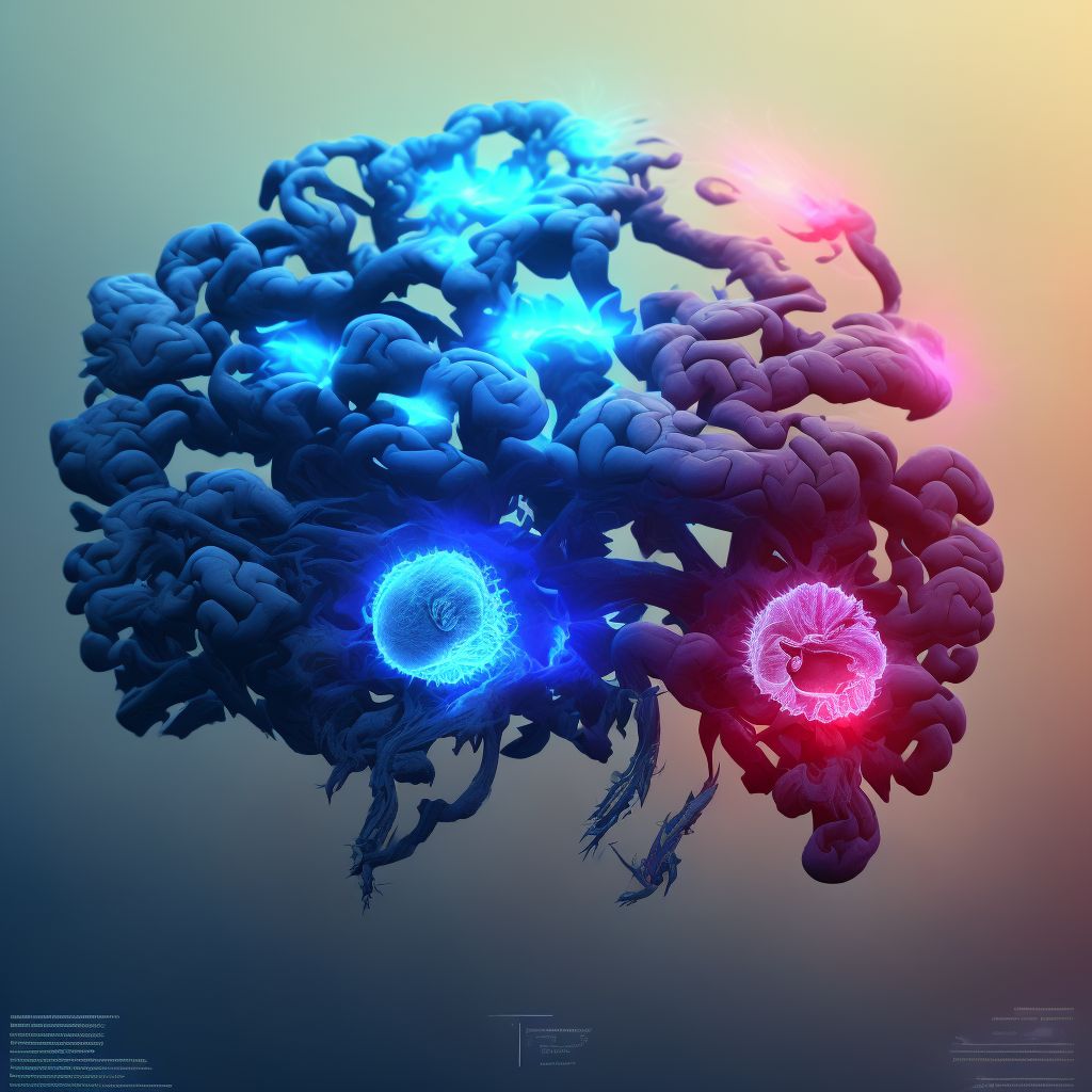 Diffuse traumatic brain injury with loss of consciousness of 6 hours to 24 hours, subsequent encounter digital illustration