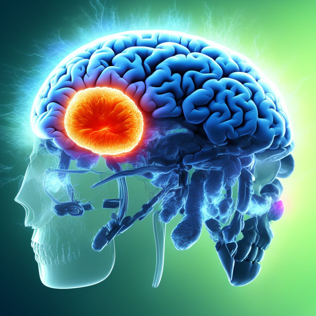 Diffuse traumatic brain injury with loss of consciousness of 6 hours to 24 hours, sequela digital illustration