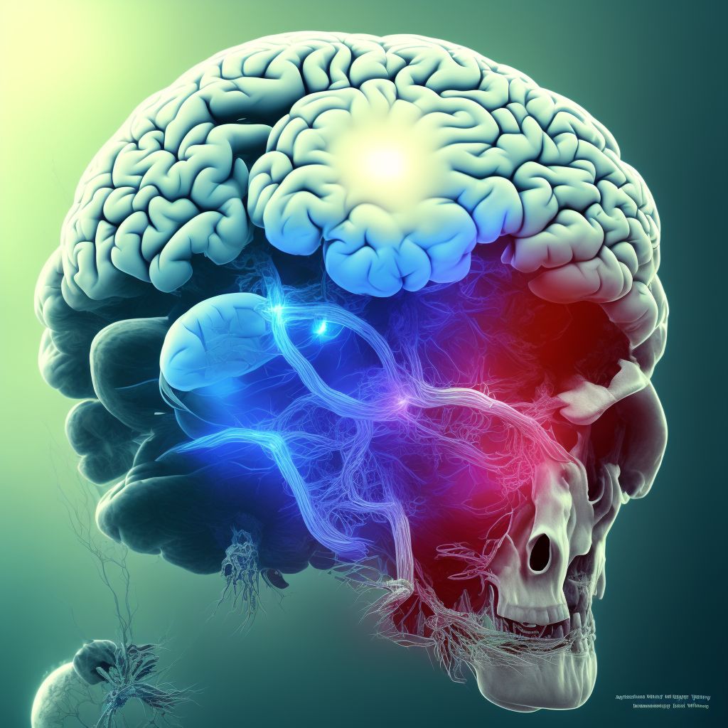 Diffuse traumatic brain injury with loss of consciousness greater than 24 hours without return to pre-existing conscious level with patient surviving, subsequent encounter digital illustration