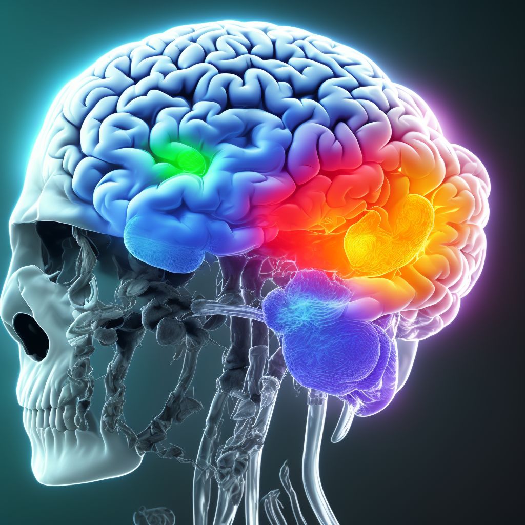 Diffuse traumatic brain injury with loss of consciousness of any duration with death due to other cause prior to regaining consciousness, subsequent encounter digital illustration