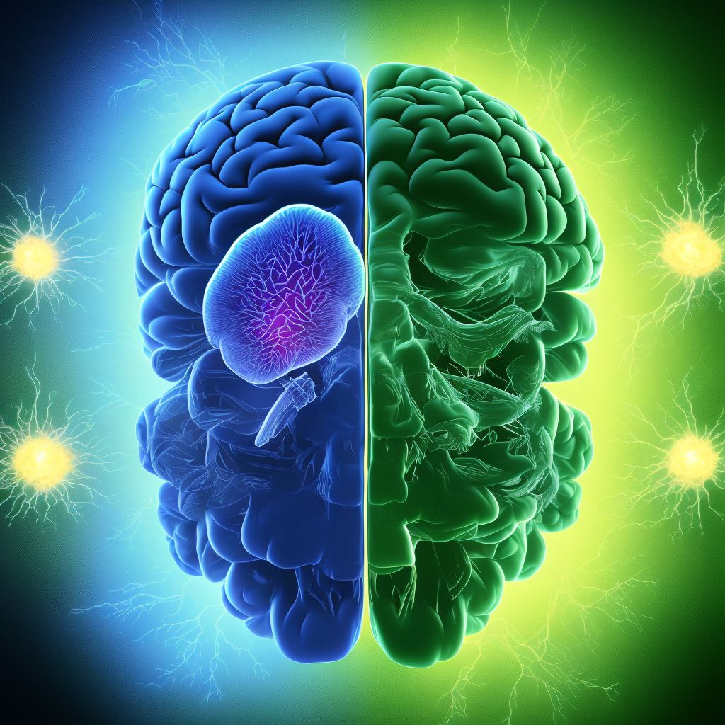 Diffuse traumatic brain injury with loss of consciousness of any duration with death due to other cause prior to regaining consciousness, sequela digital illustration