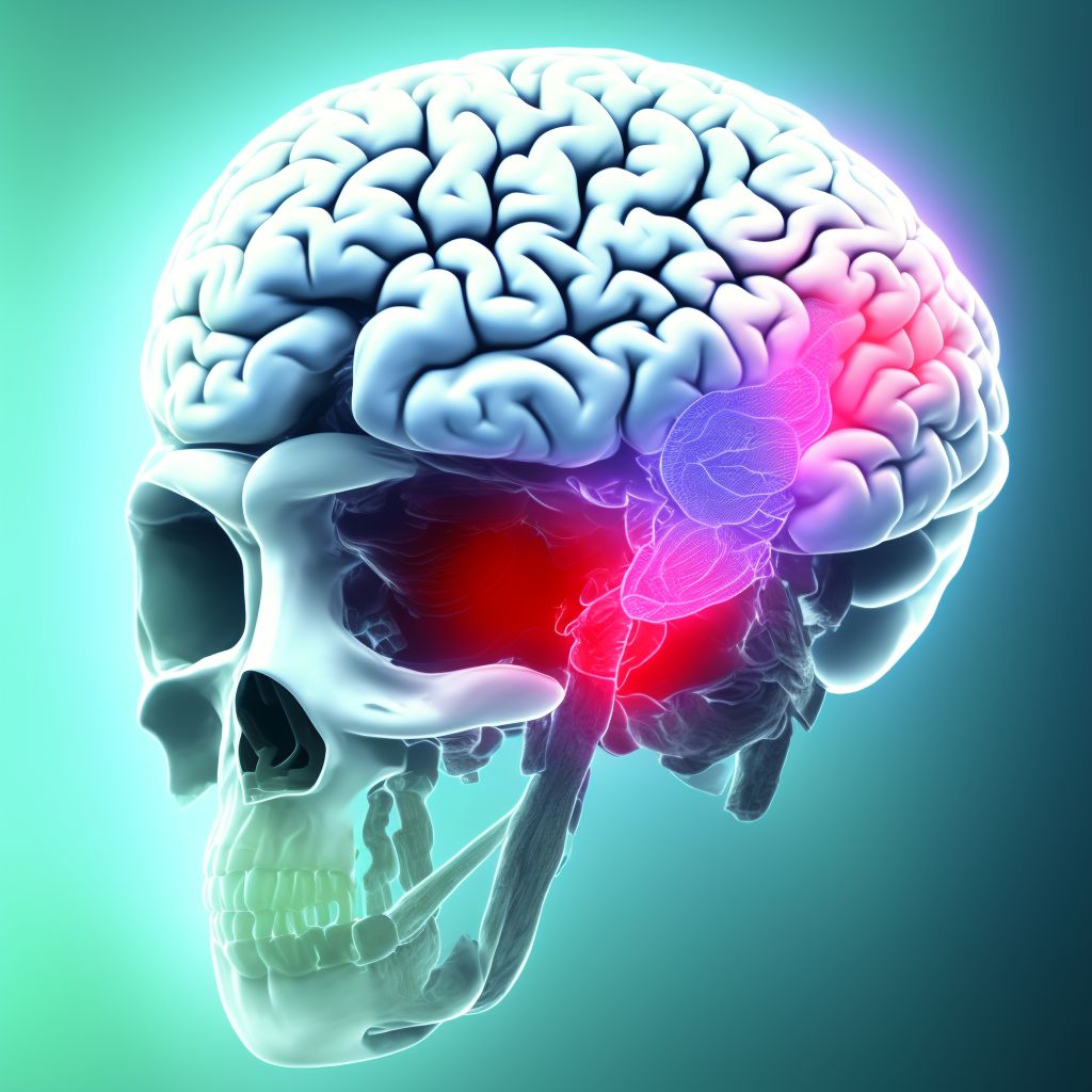 Diffuse traumatic brain injury with loss of consciousness of unspecified duration, sequela digital illustration