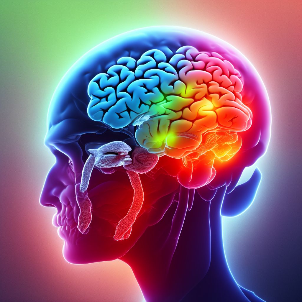 Unspecified focal traumatic brain injury with loss of consciousness of 31 minutes to 59 minutes, initial encounter digital illustration