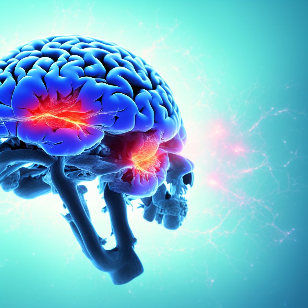 Unspecified focal traumatic brain injury with loss of consciousness of 31 minutes to 59 minutes, subsequent encounter digital illustration