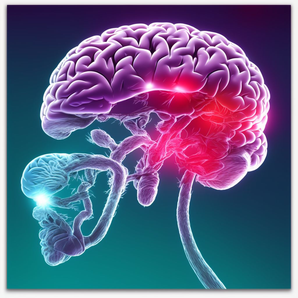 Unspecified focal traumatic brain injury with loss of consciousness of 31 minutes to 59 minutes, sequela digital illustration