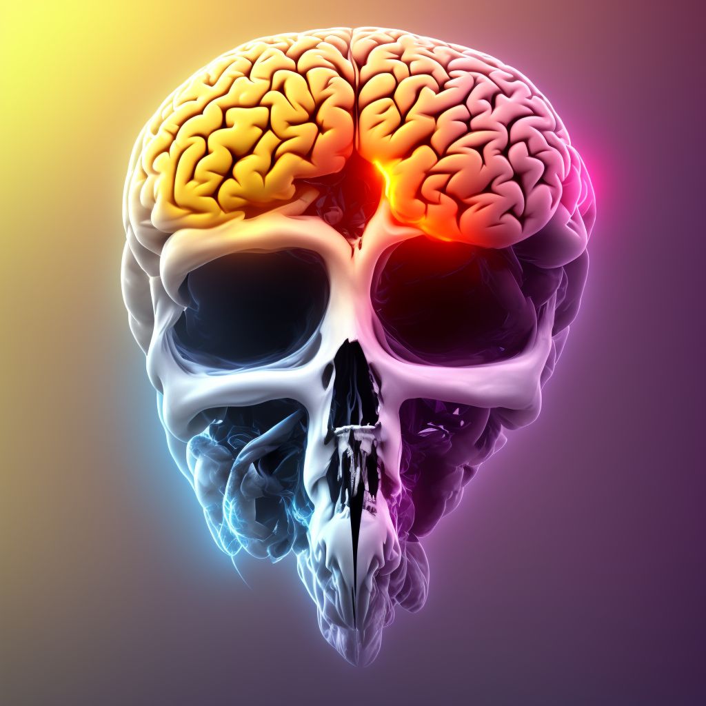 Unspecified focal traumatic brain injury with loss of consciousness of any duration with death due to brain injury prior to regaining consciousness, sequela digital illustration