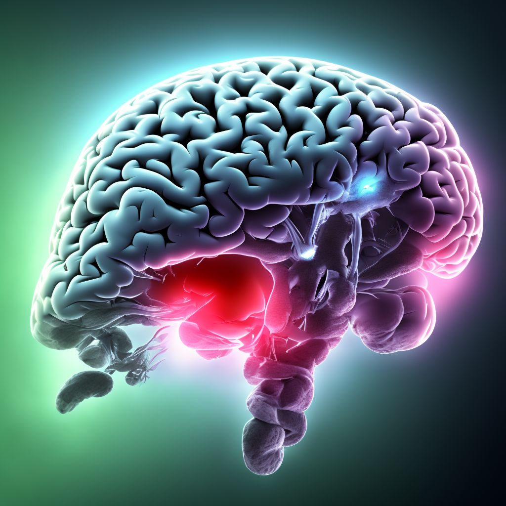 Unspecified focal traumatic brain injury with loss of consciousness of any duration with death due to other cause prior to regaining consciousness, sequela digital illustration