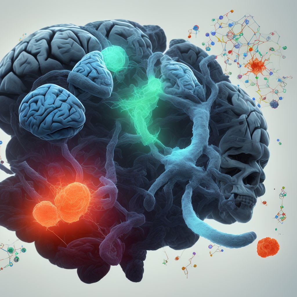 Contusion and laceration of right cerebrum with loss of consciousness of 30 minutes or less, subsequent encounter digital illustration