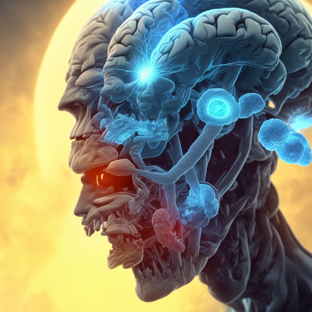 Contusion and laceration of right cerebrum with loss of consciousness of 6 hours to 24 hours, subsequent encounter digital illustration