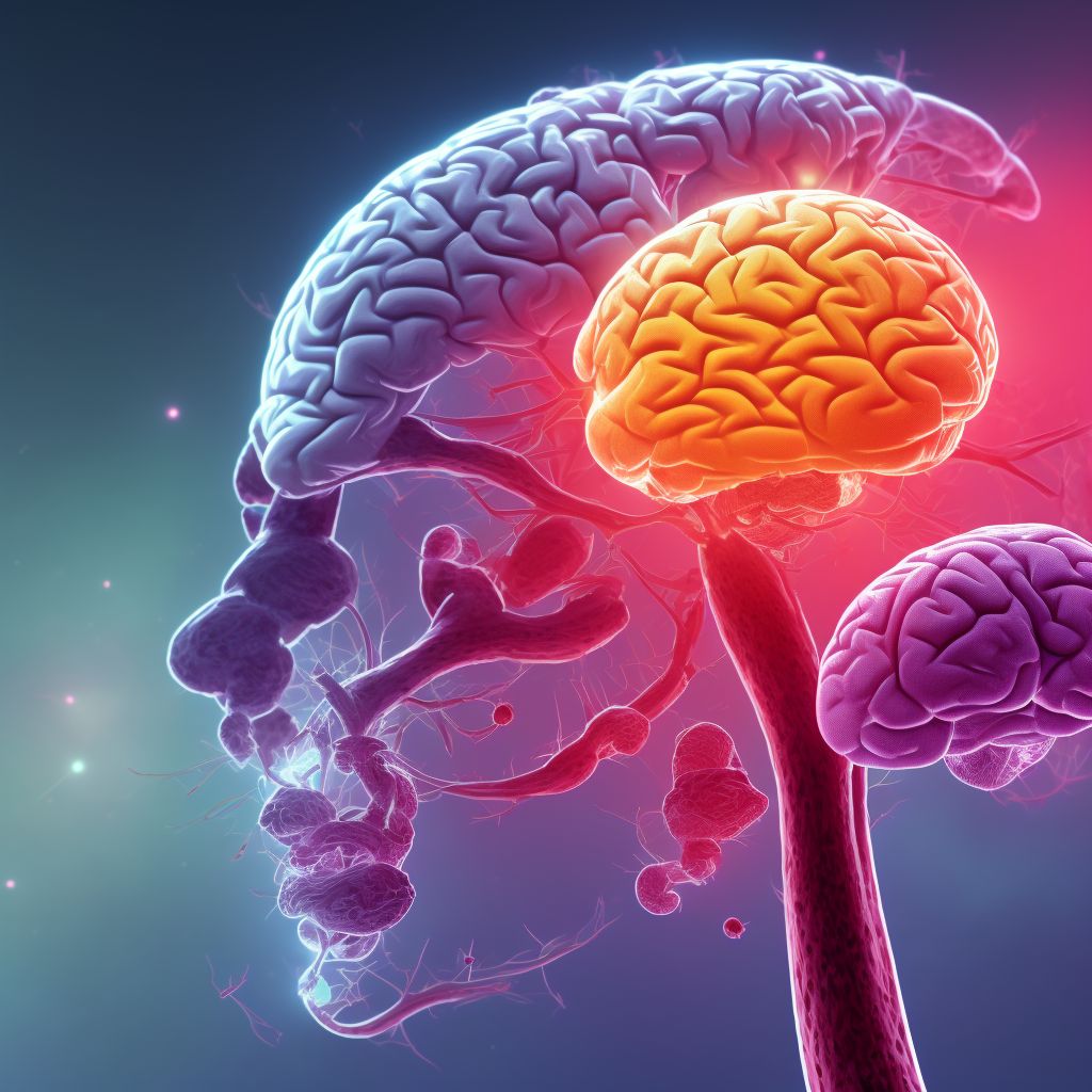 Contusion and laceration of right cerebrum with loss of consciousness of 6 hours to 24 hours, sequela digital illustration