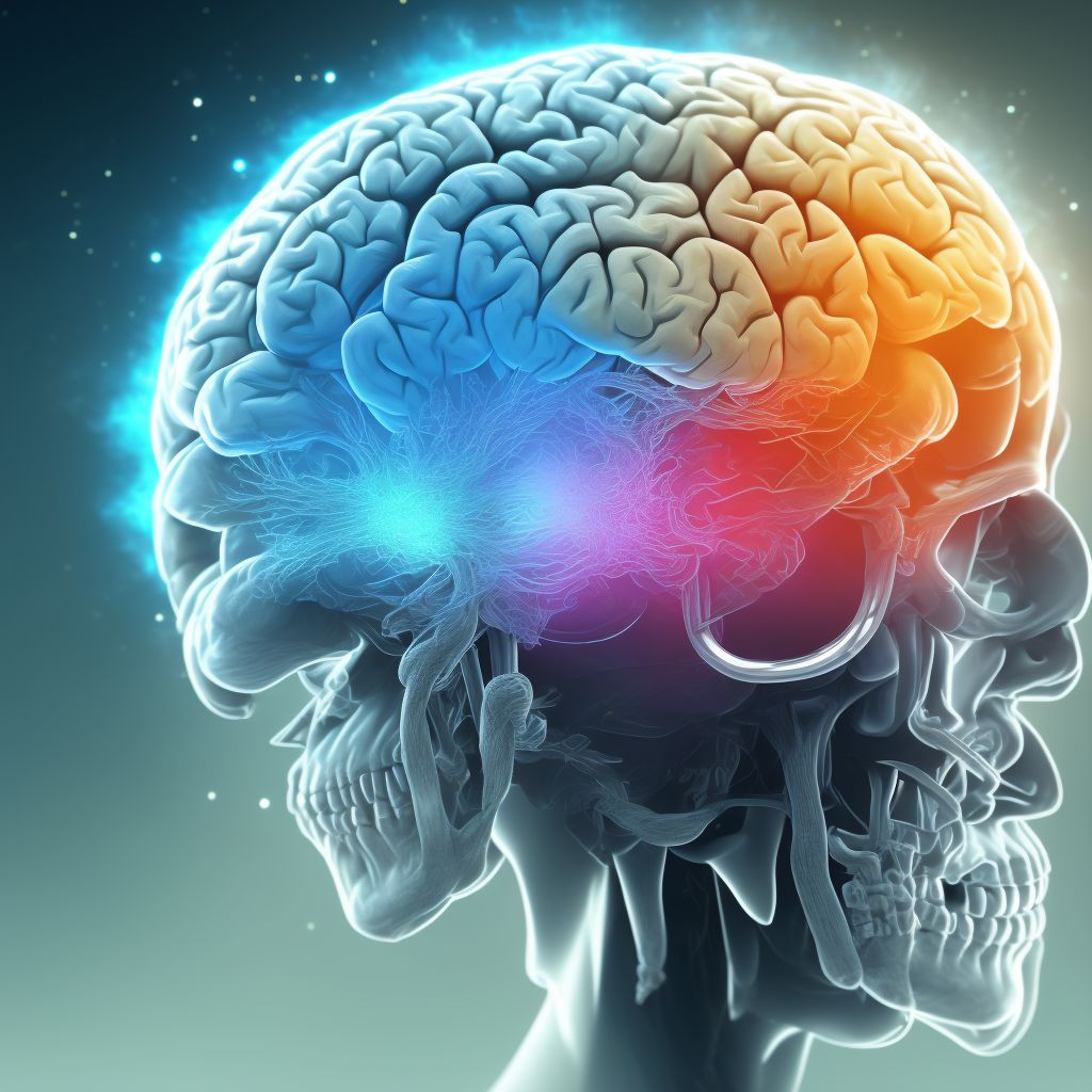 Contusion and laceration of right cerebrum with loss of consciousness greater than 24 hours with return to pre-existing conscious level, initial encounter digital illustration