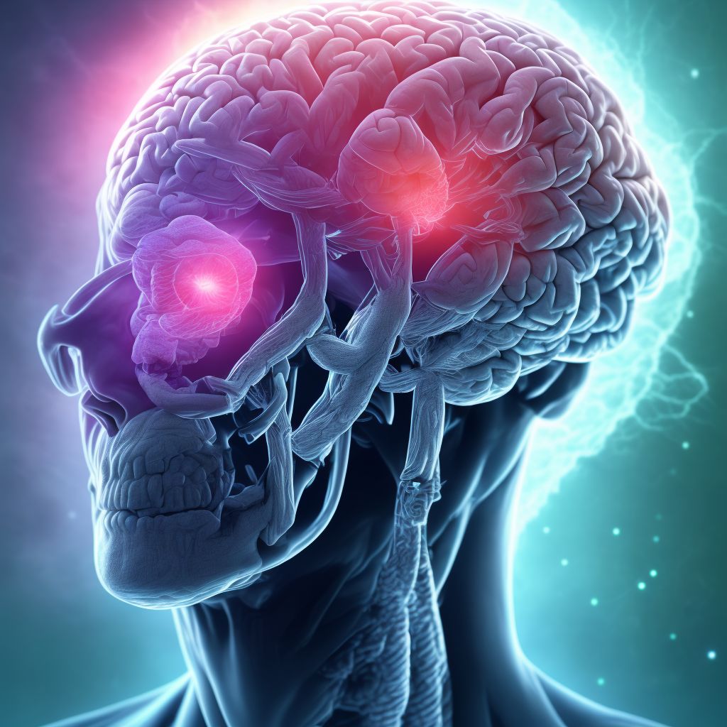 Contusion and laceration of right cerebrum with loss of consciousness greater than 24 hours without return to pre-existing conscious level with patient surviving, subsequent encounter digital illustration