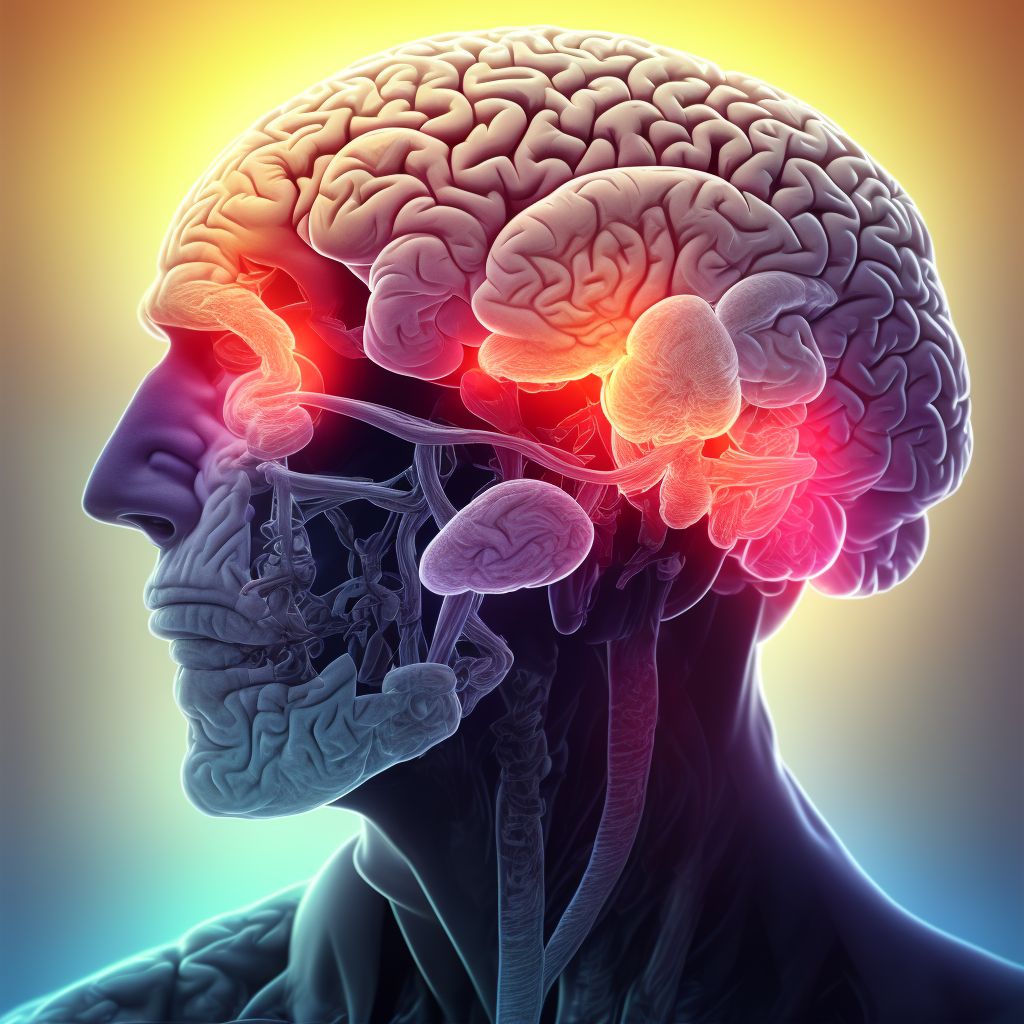 Contusion and laceration of right cerebrum with loss of consciousness of any duration with death due to brain injury prior to regaining consciousness, sequela digital illustration