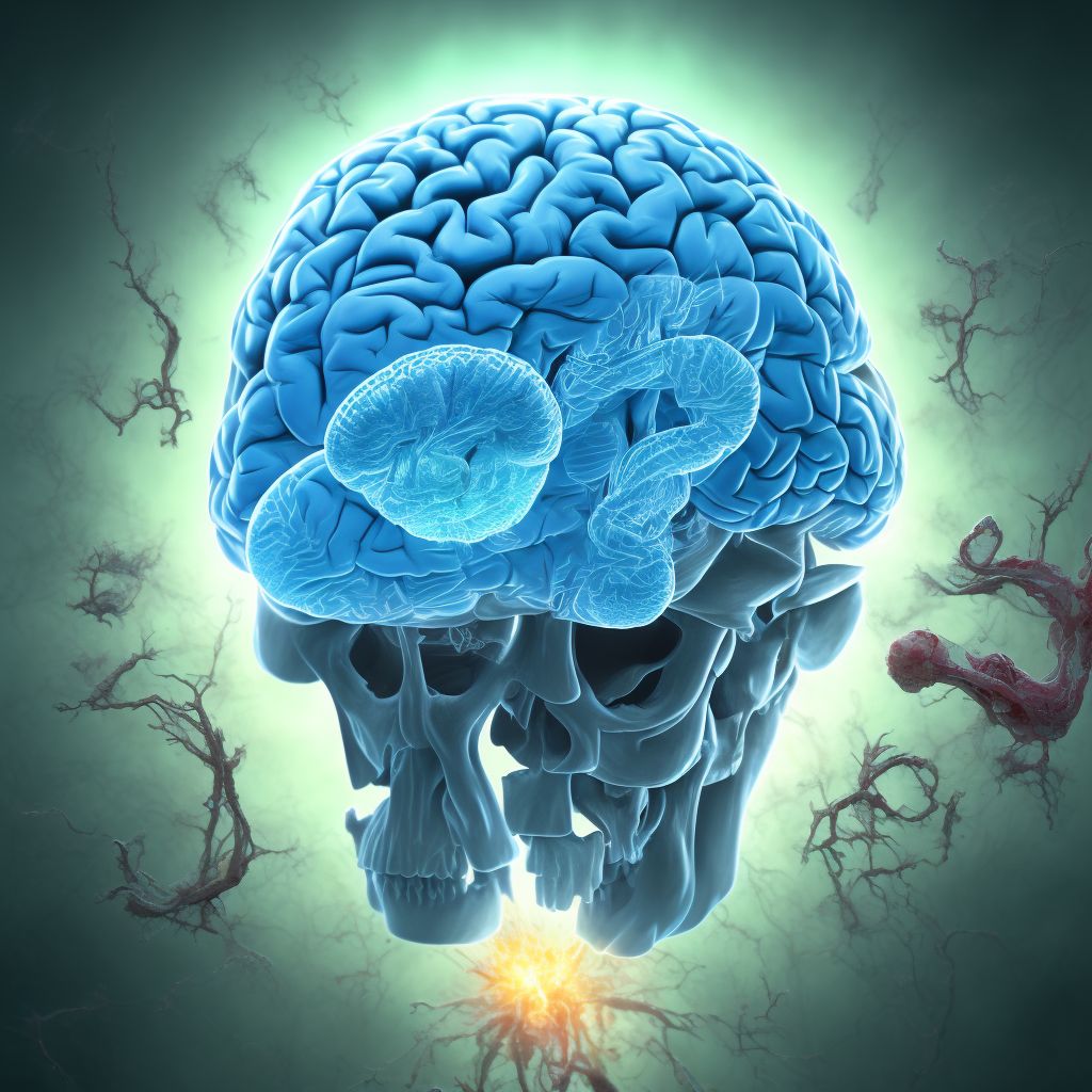 Contusion and laceration of right cerebrum with loss of consciousness of any duration with death due to other cause prior to regaining consciousness, subsequent encounter digital illustration