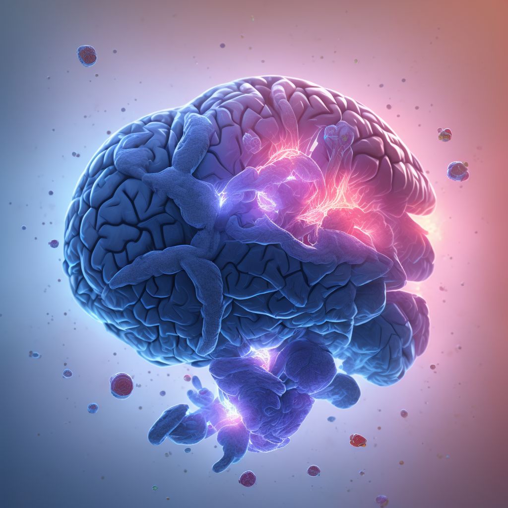 Contusion and laceration of left cerebrum without loss of consciousness, sequela digital illustration