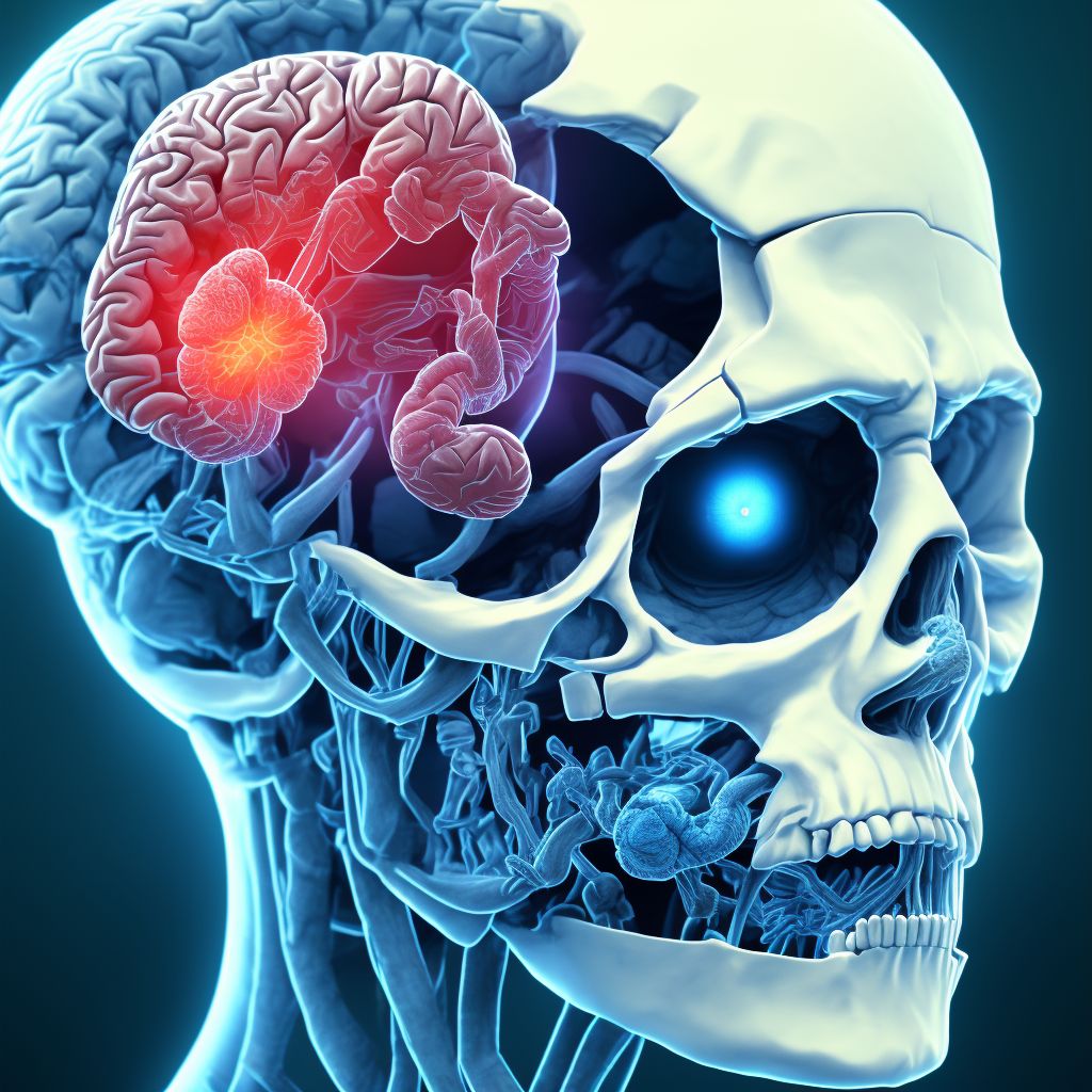 Contusion and laceration of left cerebrum with loss of consciousness of 30 minutes or less, initial encounter digital illustration