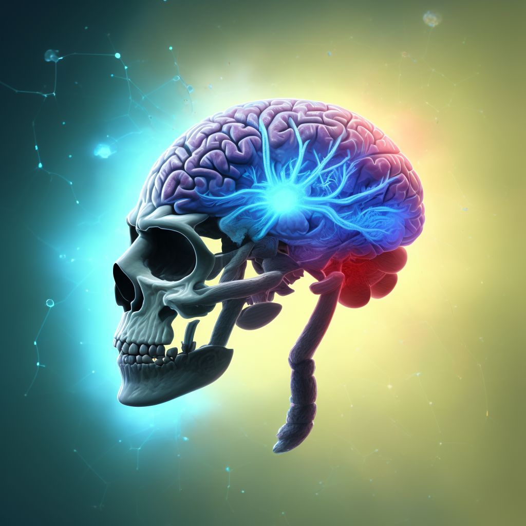 Contusion and laceration of left cerebrum with loss of consciousness of 1 hour to 5 hours 59 minutes, subsequent encounter digital illustration