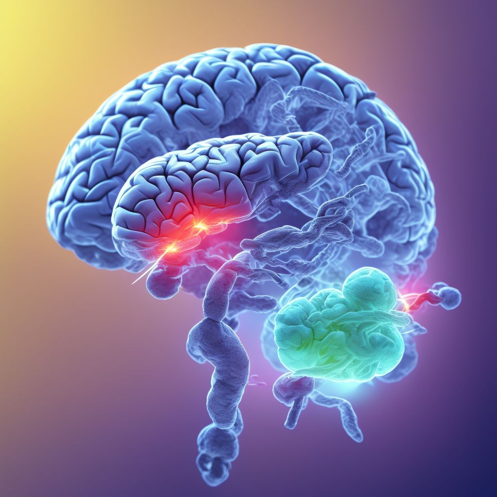 Contusion and laceration of left cerebrum with loss of consciousness of 6 hours to 24 hours, sequela digital illustration