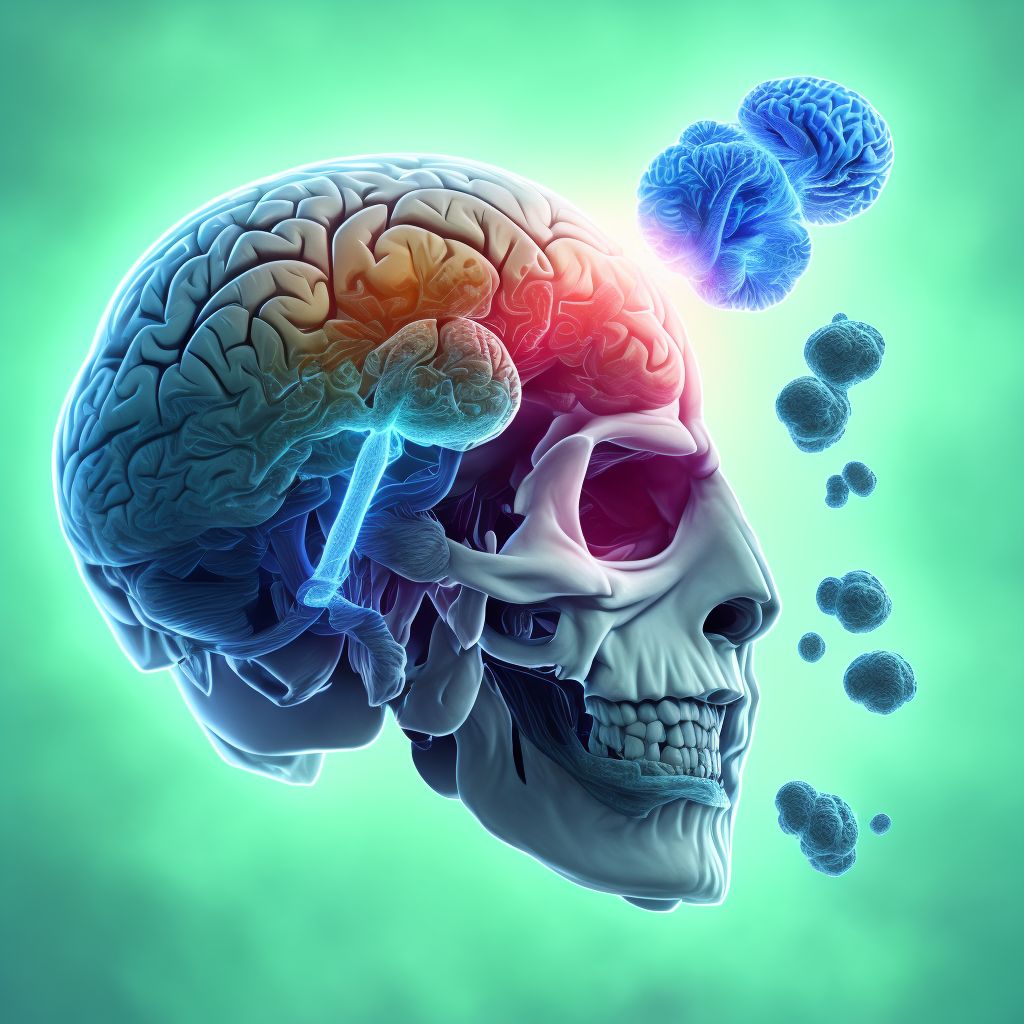 Contusion and laceration of left cerebrum with loss of consciousness greater than 24 hours with return to pre-existing conscious level, subsequent encounter digital illustration