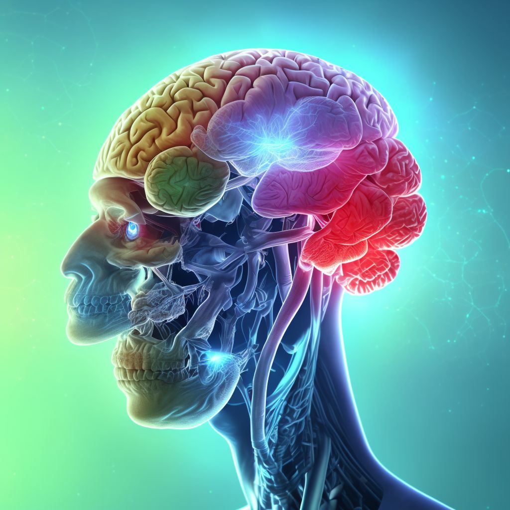 Contusion and laceration of left cerebrum with loss of consciousness greater than 24 hours with return to pre-existing conscious level, sequela digital illustration