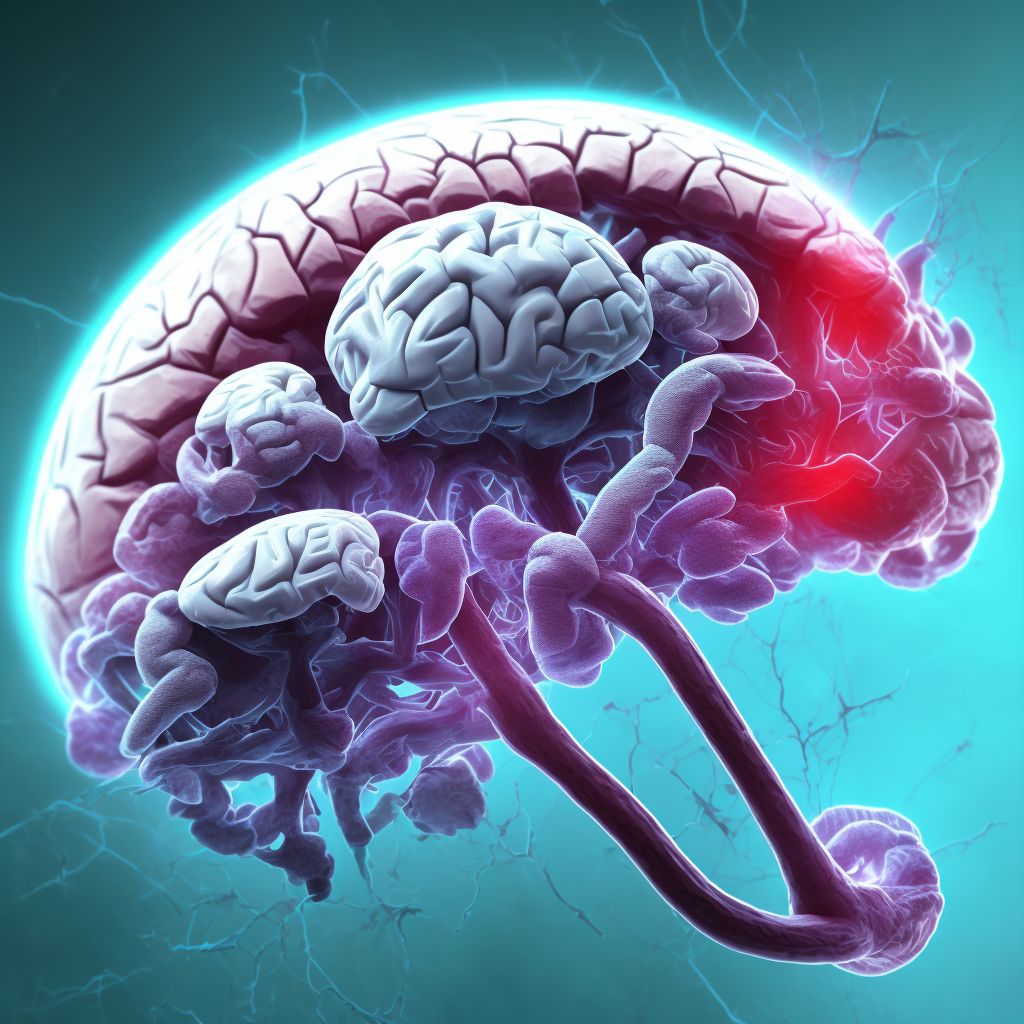 Contusion and laceration of left cerebrum with loss of consciousness of any duration with death due to other cause prior to regaining consciousness, sequela digital illustration